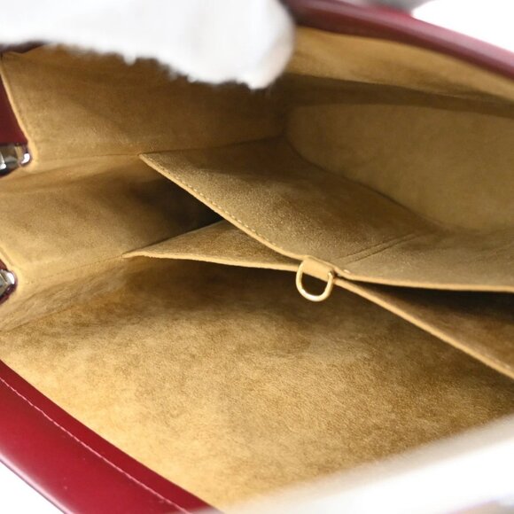 CARTIER Logo Trinity Tricolor Handle Hand Bag Leather Red France 76KB453 - Picture 11 of 14